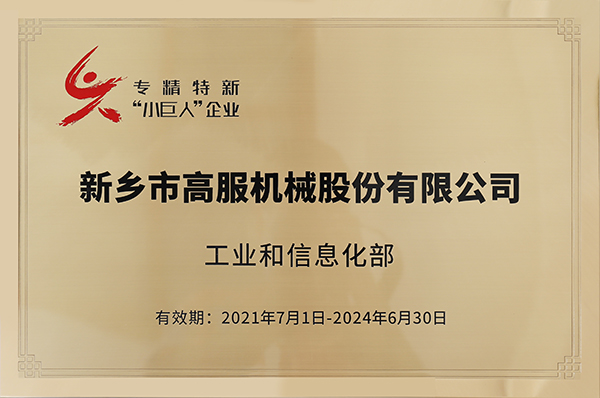 2020年，入選“國(guó)家級(jí)專(zhuān)精特新小巨人”企業(yè)